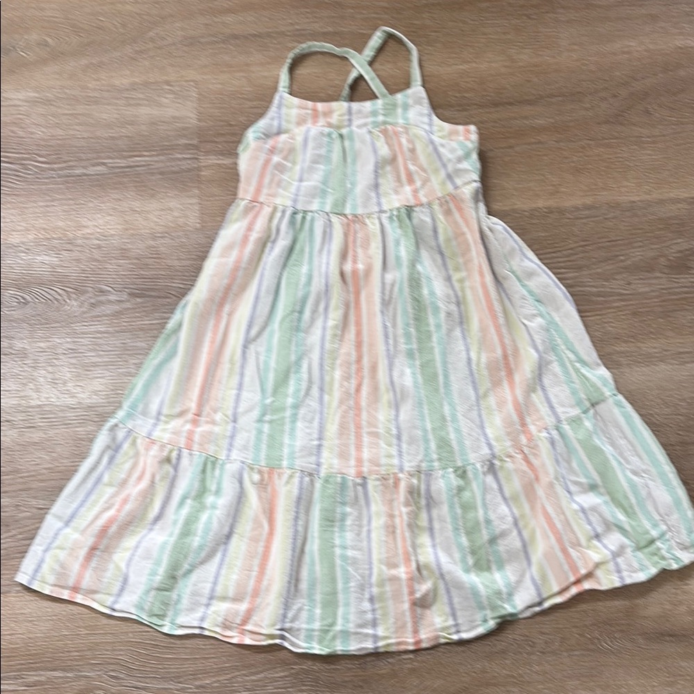 Cat & Jack Green and Orange Smocked Tiered Maxi Sundress